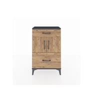 Arges Komodin Tek Raflı 2 Çekmeceli 2 Kapaklı 60x30x96 Antrasit-Çam