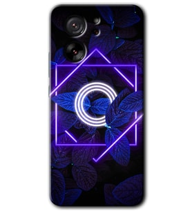 Xiaomi Mi 13T Kılıf HD Desen Baskılı Arka Kapak - Dark Neon Yaprak O Harfi