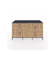 Kronos Konsol 3 Raflı 4 Çekmeceli 4 Kapaklı 176x59x99 Antrasit-Çam