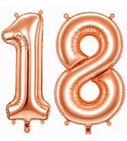 18 Rakam Folyo Balon Rose Gold Rengi (100 cm)