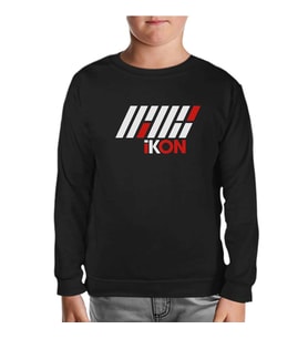 Ikon - Logo Yazı Siyah Çocuk Sweatshirt