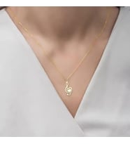 Kişiye Özel 925 Ayar Gümüş Minimalist Sol Anahtarı Kolye (Gold)