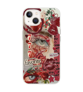 Iphone 14 Uyumlu 777 Aesthetic Kolaj Tasarımlı Şeffaf Telefon Kılıfı
