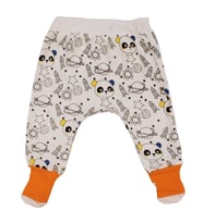 Erkek Bebek Beyaz Turuncu Çoraplı Panda Gezegen Desenli Tek Alt