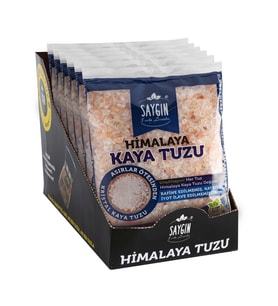 Saygın Tuz Rafine Edilmemiş Doğal Himalaya Kristal Kaya Tuzu - Sofrada Öğütme / İri Taneli - Paketli 500 gr X 6 adet