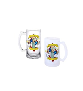 Ghostbastır Design Futurama Kulplu Bira Bardağı Buzlu veya Şeffaf Seçenekli 073