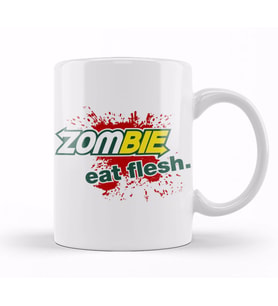 Zombie  Eat Flesh Kupa Bardak Porselen