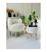 Mobilya Çay Set Ikili Koltuk Berjer Ve Puf Takımı (SALON, BALKON, OFİS) (2) Li Takım