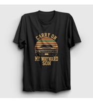 Presmono Unisex Siyah Carry On My Wayward Son Dizi Supernatural T-Shirt 441500tt