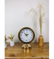 Gold Metal Çini Desen Masa Saati 25×20 Cm