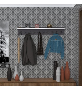 Kenzlife elbise askılığı askılık vettini gri 20*120*12 siyah 10 adet askı portmanto (Karışık)