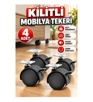 4’lü Kilitli 4 cm Mobilya Tekerlek Ayak Seti – Zemin Koruyucu