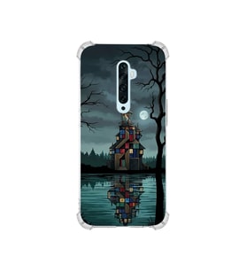 PrintiFy Oppo Reno2z ile Uyumlu Simya Serisi Gölge Ve Cam Tasarımlı Uv Baskılı Köşe Korumalı Antişok Kılıf
