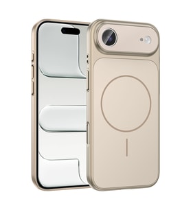 Apple iPhone 17 Air Uyumlu Kılıf Zore M-Safe Şarj Özellikli Kamera Korumalı Formen Kapak (Gold)