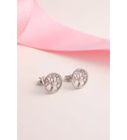 925 Ayar Gümüş Hayat Ağacı Küpe - Silver
