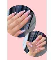 Pembe Renk 12'li Takma Takma Tırnak (Yapıştırıcılı)