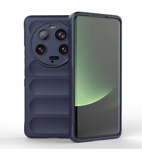 Xiaomi Mi 13 Ultra Kılıf Esnek TPU Oyuklu Arka Yüzey Tasarımlı Etnik Silikon Kılıf (Lacivert)