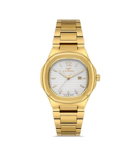 Ferro Quartz Çelik Altın Rengi 24 mm Kadın Kol Saati