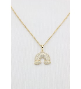 STİL İNCİSİ/XUPING JEWELRY GÖKKUŞAĞI ZİRKON TAŞLI KOLYE (Altın Rengi)