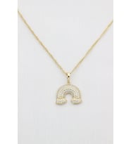 STİL İNCİSİ/XUPING JEWELRY GÖKKUŞAĞI ZİRKON TAŞLI KOLYE (Altın Rengi)