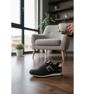 Enoch Erkek Deri Görünümlü Retro Spor Ayakkabı - Günlük Klasik Sneaker