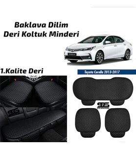 Toyota Corolla 2013-2017 Siyah Deri Oto Koltuk Minderi