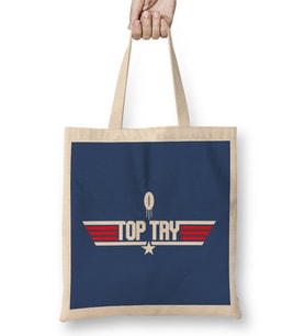 Top Gun Top Try Rugby Ball Logo Bez Çanta Uzun Saplı