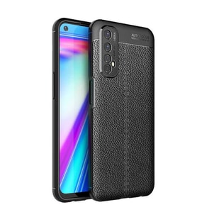 Realme 7 Kılıf Esnek Pu-Deri Leather-Pu Serisi Protected Case (Siyah)