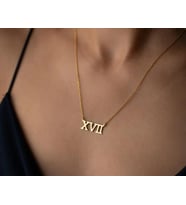 Kişiye Özel Romen Rakam Tarih Kolye 925K Gümüş (Gold)