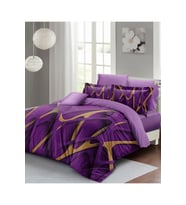 Purple Brown 3d Pamuk Saten Çift Kişilik Nevresim Takımı
