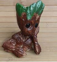 DEKORATİF GROOT SAKSI,MUMLUK FİGÜR,OBJE (Koyu Kahverengi - Kum Rengi)
