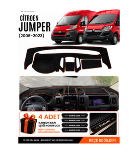 e-biz CİTROEN JUMPER (2006-2024) Uyumlu Torpido Örtüsü, Torpido Kılıfı - Siyah-Kahverengi - CI006