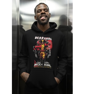 Deadpool Wolverine Süper Kahramanlar Baskılı Unisex Oversize Film Hoodie