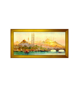 Manzara Temalı Kanvas Tablo 50 x 70 cm Gold Çerçeve