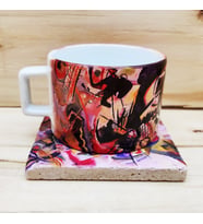 Wassily Kandinsky Set 4 - Çay/Kahve Fincanı-Doğal Taş Bardak Altlığı 1