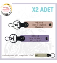 Motor Tutkunlarına Özel İsim Plaka ve 0 Rh (-) Kan Grubu Yazılı x2 Anahtarlık, Yavruağzı-Mor-SK
