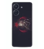 Xiaomi Redmi 13c Kılıf Desenli Silikon Kurt Ve Ay Yıldız 1403