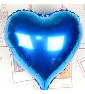 Kalp Uçan Balon Folyo Mavi 80 cm 32 inç (5668)