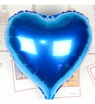 Kalp Uçan Balon Folyo Mavi 80 cm 32 inç (5668)