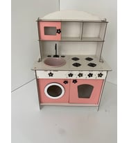 3 MM AHŞAP OYUNCAK MUTFAK PEMBE