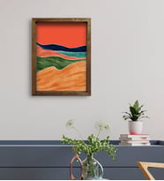 BK Gift Otel Odası Konseptli Doğal Masif Ahşap Çerçeveli Tablo 45x65cm-2