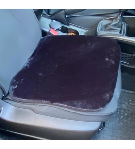 Yumuşak Tüylü Peluş Serme Oto Koltuk Koruyucu Minder Ön Tekli Siyah