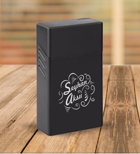 BK Gift Kişiye Özel İsimli Siyah Touch/Slender Boy Metal Sigara Kutusu-6