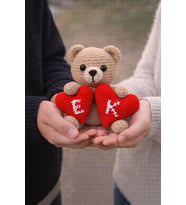 Kişiye Özel Harfli Amigurumi Ayıcık  El Yapımı Örgü Peluş Oyuncak  Sevgiliye & Özel Gün Hediyesi (B.Kahverengi)