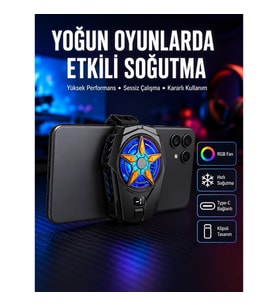Mey İthalat® Dijital Göstergeli Evrensel Telefon Soğutma Fanı Yeni Nesil
