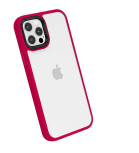 Uyumlu Model Apple iPhone 13 Pro Max Kılıf Şeffaf Renkli Can Kapak (Kırmızı)