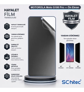 SChitec MOTOROLA Moto G100 Pro Uyumlu Ön Yüzey Hayalet Privacy Hidrojel Ekran Koruyucu