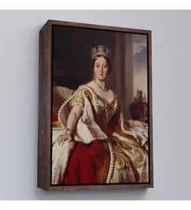 Çerçeveli Franz Xaver Winterhalter - Kraliçe Victoria Tablosu - Queen Victoria (Kahverengi)