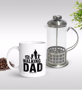 BK Gift Kişiye Özel The Walking Dad Tasarımlı Kupa & French Press Seti-1 (Model 1)