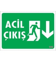 Pvc Levha quot;Acil Çıkışquot; 17,5*25 cm
